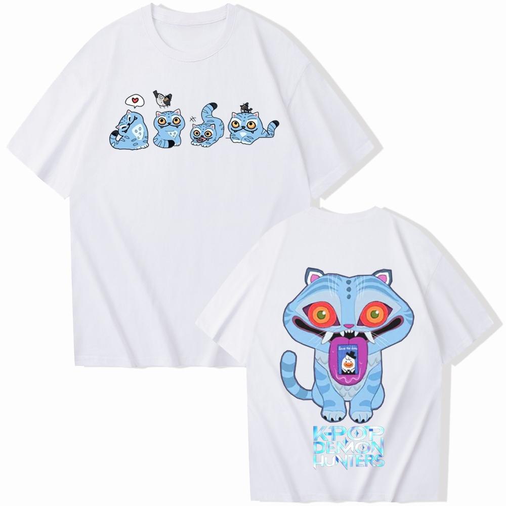 2025 Summer KPop Demon Hunter Tiger T-Shirt Harajuku O-Neck Casual T-Shirt Gift Summer Short Sleeve Fan Gift Cool T-Shirt Top