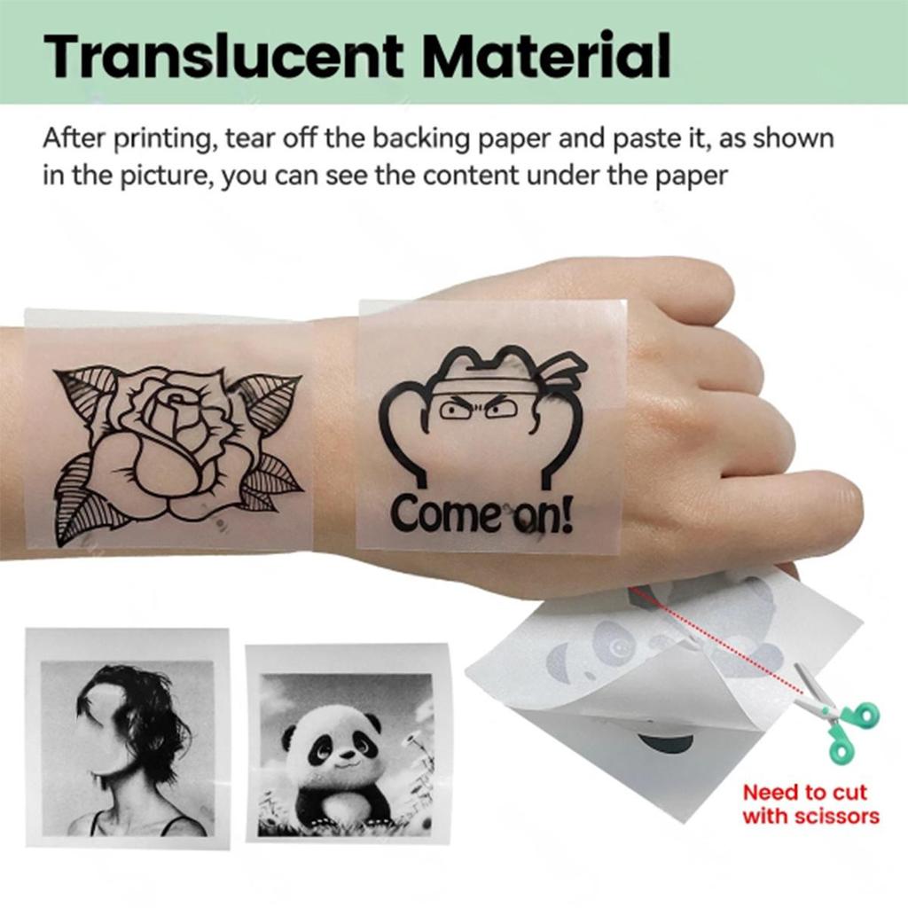 Gjennomsiktig 57x30 mm termisk kvitteringsfotopapir for alle Mini 58 mm blekkfri trådløs Bluetooth termisk kvitteringsskriver papir