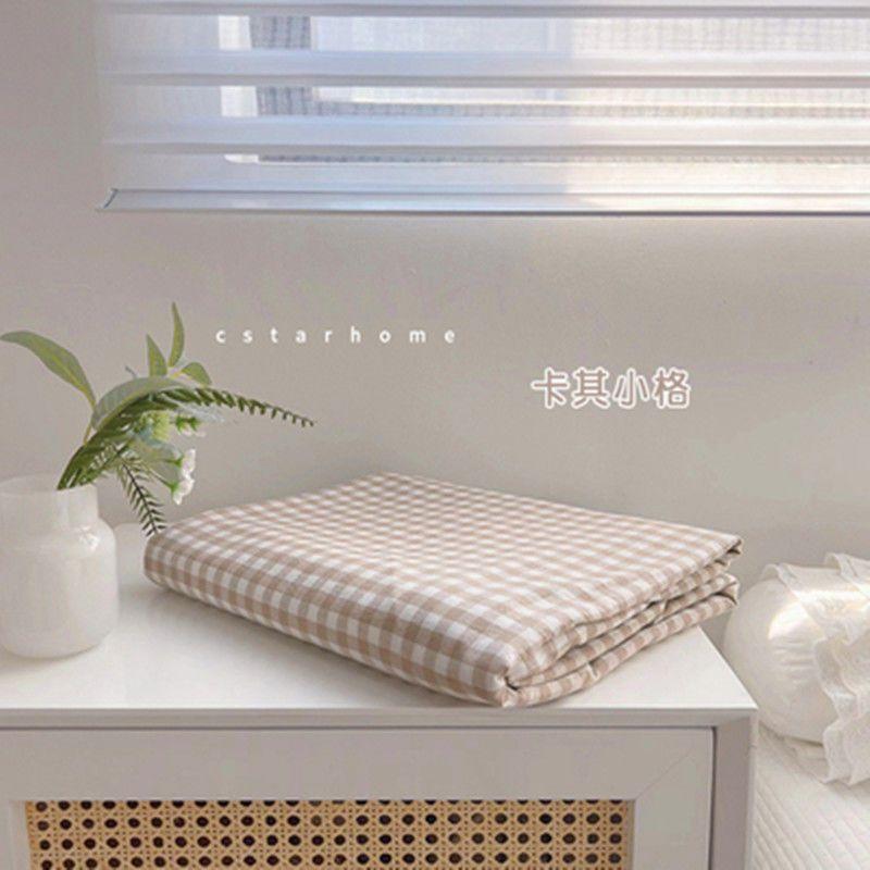 New Arrival Ins Plaid Thick Skin-Friendly Bed Sheet, Single Size For Dormitory Bedroom