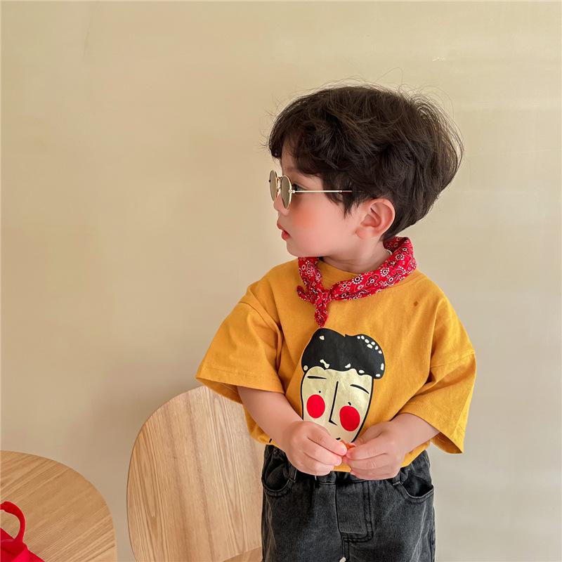 Jiaye Tongpin 2024 Kids' Summer Printed Short Sleeve T-Shirt - Fashionable and Cute Top for Boys and Girls