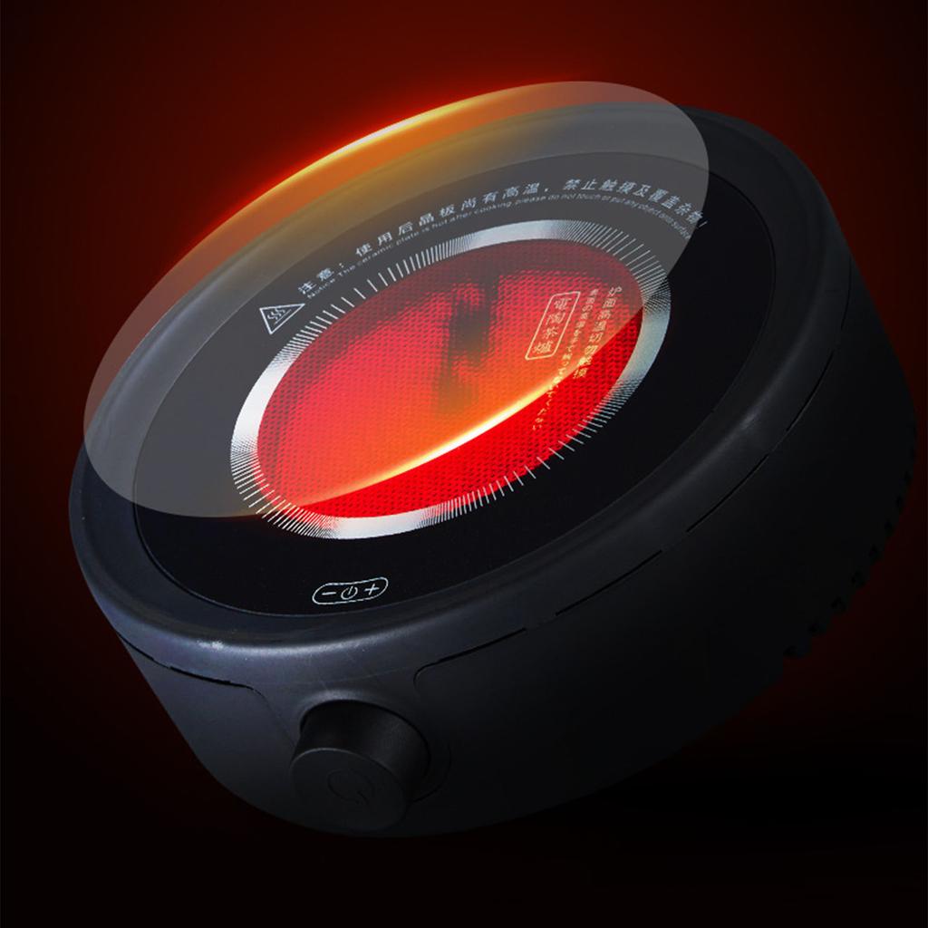 Leiser elektrischer Teekocher, kleine Keramik-Kochplatte zum Kochen von Wasser, Kaffeezubereitung, Knopfeinstellung