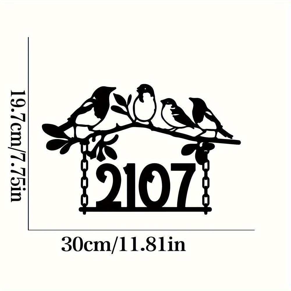 Exquisite Tailored Bird Nest Metal Surname Sign Black Iron Wall Art Pre-Pasted Detachable Reusable Home Decor