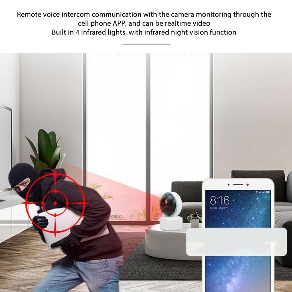 HD Wireless Surveillance Camera Humanoid Detection 1920x1080 WIFI Infrared Night Vision Security