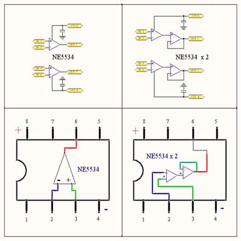 1Pc For NE5534 AD797 OPA627 Operational Amplifier Dual Single DIP8 To Single OP-Amp Audio Opamp Adaptor Conversion Seat