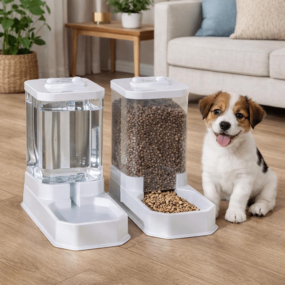 Transparent Dog Water Dispenser Detachable Cat Water Food Bowl Multi-Pet Household