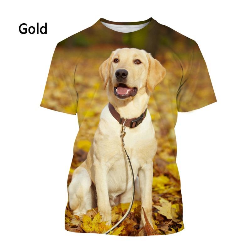Labrador Retriever T-Shirt Sommermode Haustier Hund Herren Damen Casual Kurzarm 3D Druck T-Shirt