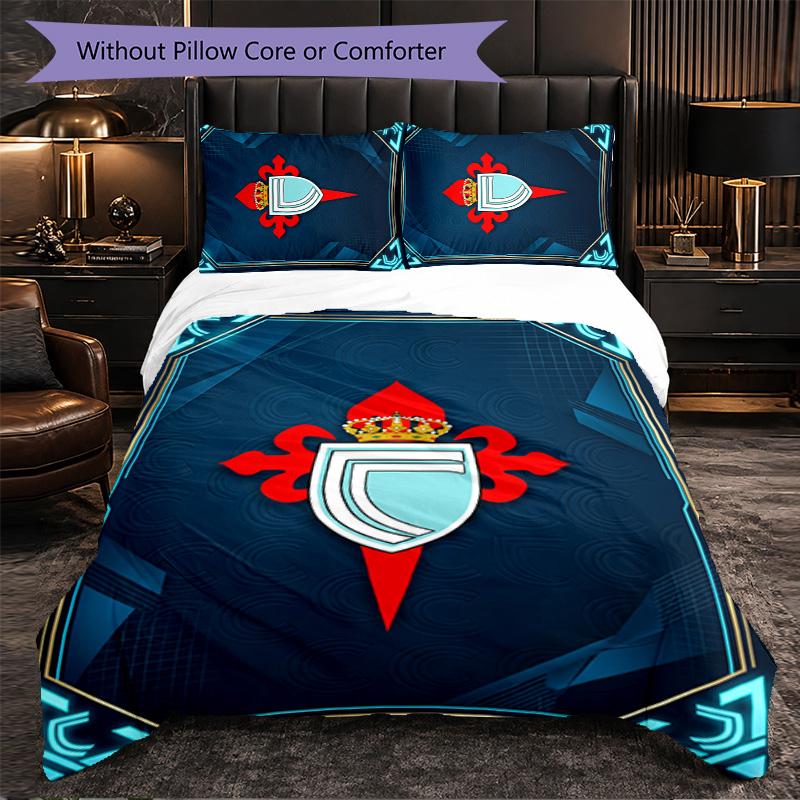 Celta Vigo FC Themed Bedding 3Pcs Duvet Cover Set Decorative Bed Linen For Teen Room Home Decoration