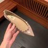 Autumn New Word-of-mouth Series~ Pointed Shallow Mouth Rivet Flat Shoes Women's Single Shoes Wedding Shoes Banquet Shoes