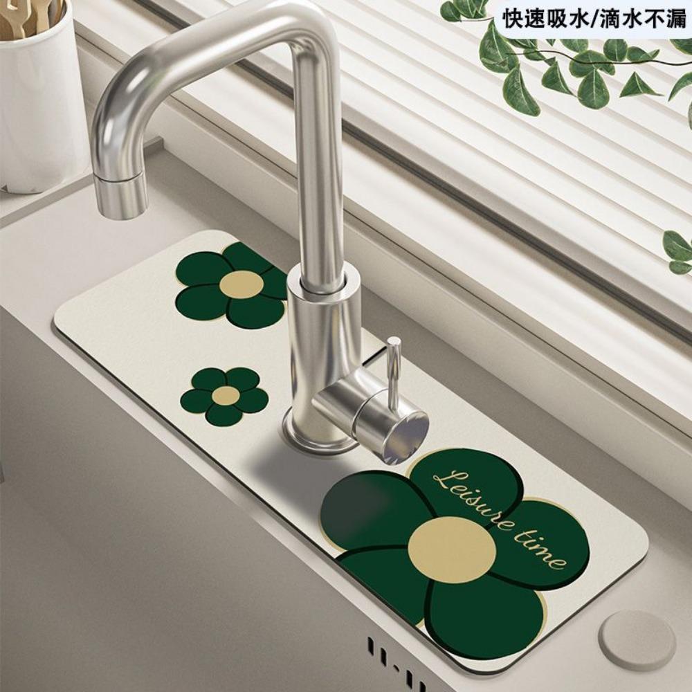 Non slip Countertop Protection Mat Sink Splash Guard Faucet Mat Absorbent Pad Faucet Drain Pad