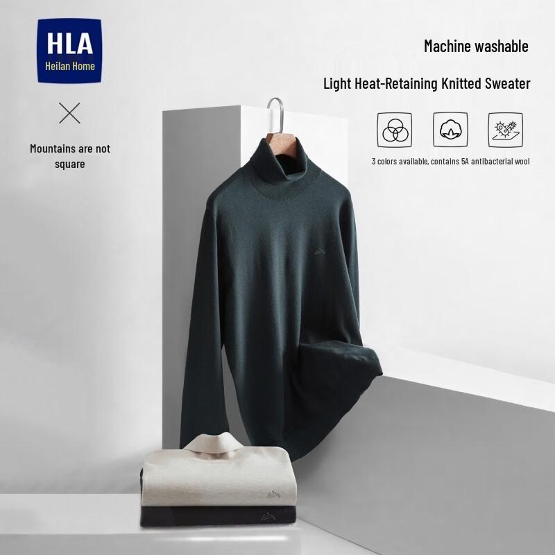 HLA Herren Warmer Strickpullover mit hohem Kragen