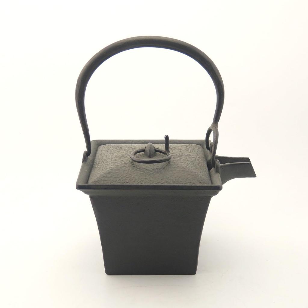 Takaoka Copperware Kita Shobei Kancha Teapot, Square, Black, Approx. 350ml Capacity, Takaoka Iron Teapot, Made in Japan, Product Number 22078
