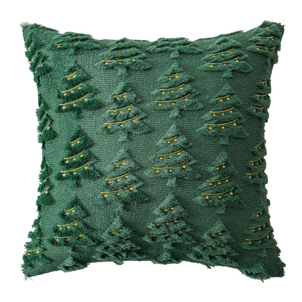 Christmas Tree Christmas Plush Pillowcase Square Cushion Cover Warm Throw Pillowcover  Sofa/Bed