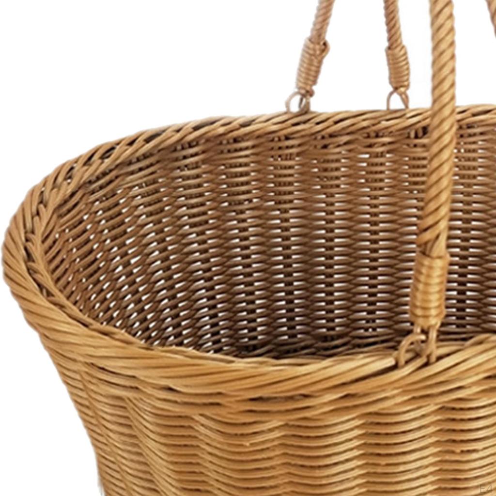 Woven Picnic Vegetables Fruit with for Dining Room Park Hiking