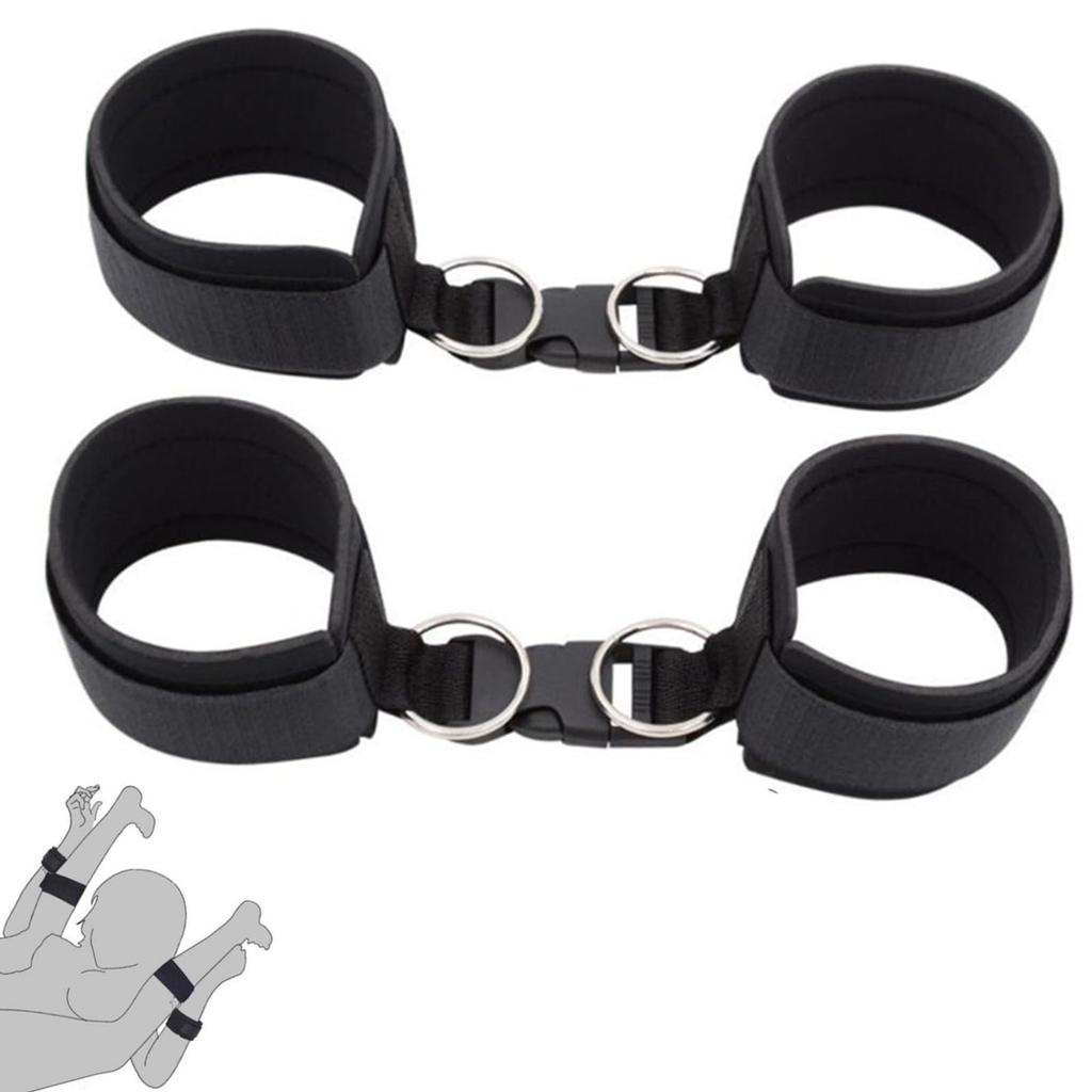 LIKENNY SM Goods Handcuffs and Ankle Cuffs SM Play Set of Leg Opening Hand and Ankle Fixation Adult SM Thigh Easy Unisex Set, Restraints, 2, M-shaped