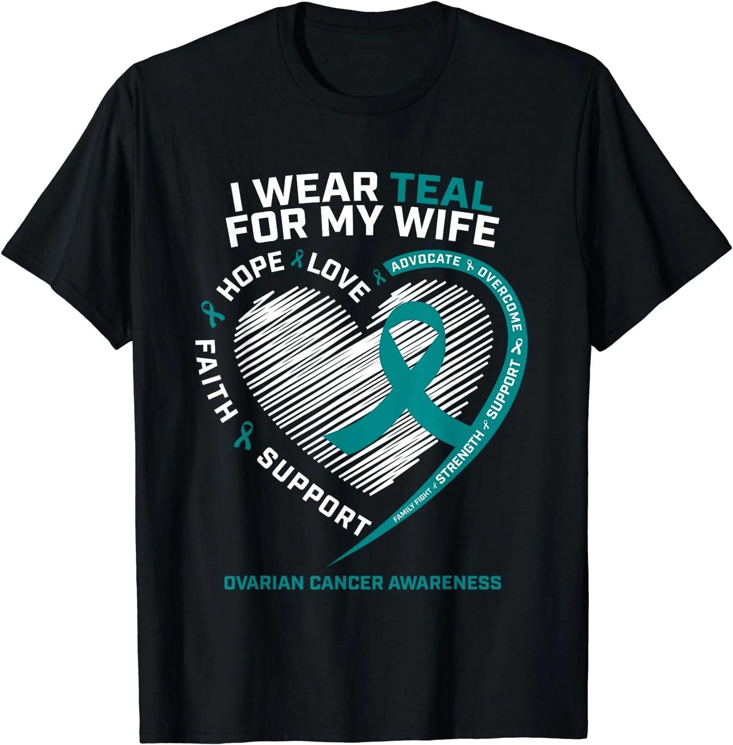 Ovarian Cancer Awareness Love Husband Wife Cancer Unisex T-Shirt XXL