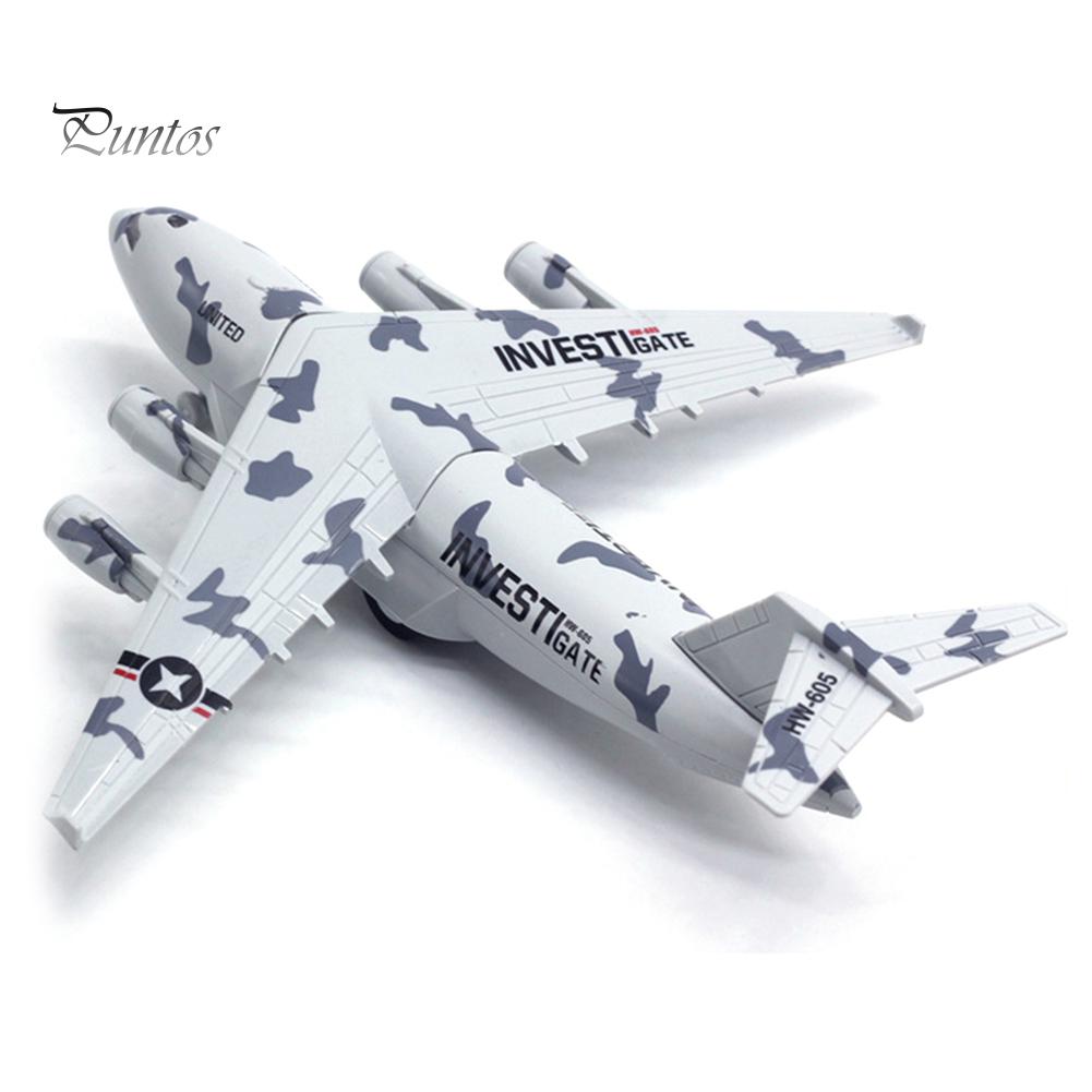 Puntos Education Toy Diecast C17 Transportní letadlo Zatahovací lehký model letadla