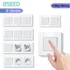 BSEED Switch Light Switch White Glass Frame Wall Power Sockets USB-C Phone Charge E-Series EU Standard 1 Way