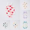 Strawberry Rabbit Cactus Print Baby Summer Sleeveless Cotton Bodysuit With Triangle Design For Newborns And Infants