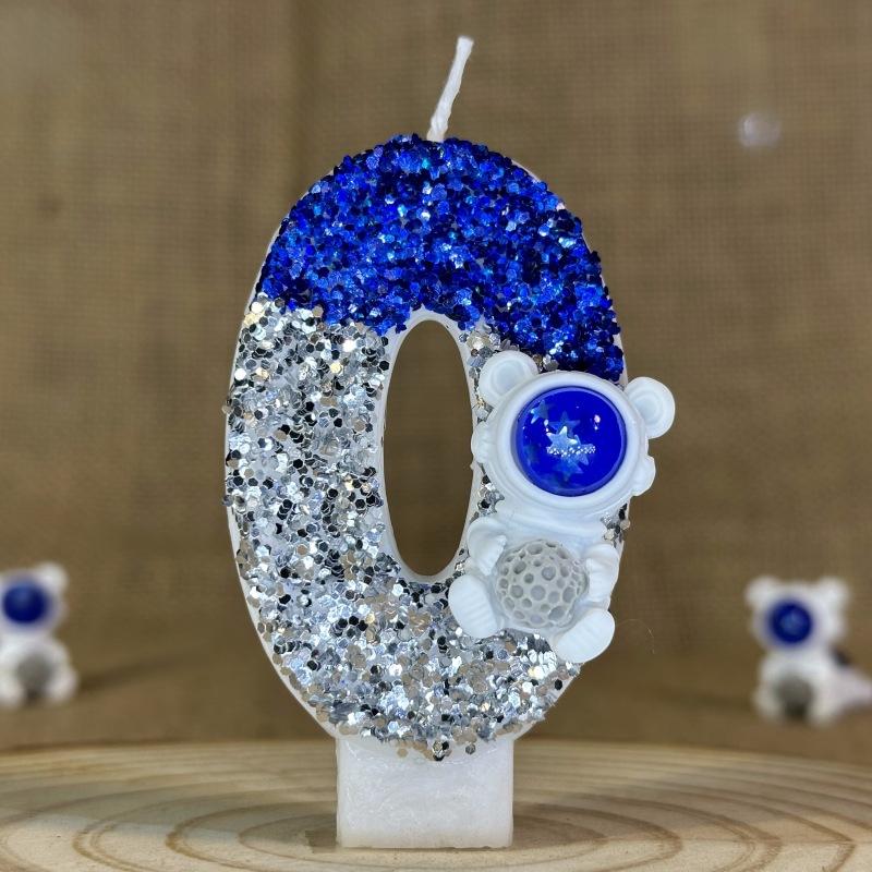 

1 шт. Цифра 0-9 свеча на день рождения космический костюм тематическая свеча для торта на день рождения большие милые свечи для украшения торта