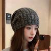 Knitted hat mountaineering women's new autumn and winter warm windproof ear protection cold hat shows a small face and increases the head circumferenc