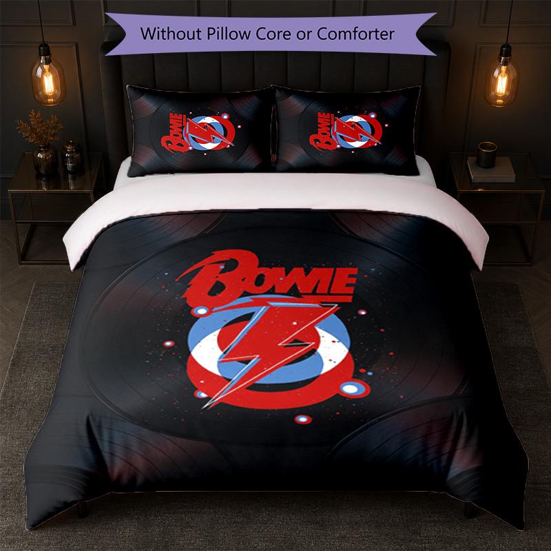 David Bowie Print 3Pcs Bedding Set Duvet Cover With Two Pillowcases Soft Bed Linen For Household Bedroom
