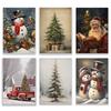 6pcs Santa Claus and Snowman Wall Art Canvas Painting Nordic Winter Snow Scene Prints Poster Living Room Bedroom Christmas Decor