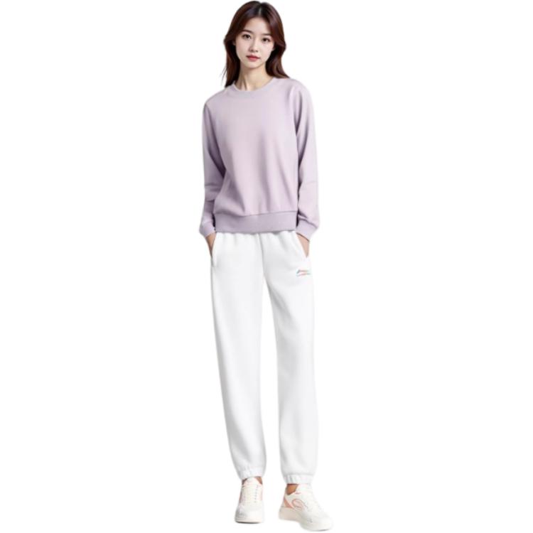 Li Ning Casual Pants Women's White Moderate Sweatpants AKLVD12-2
