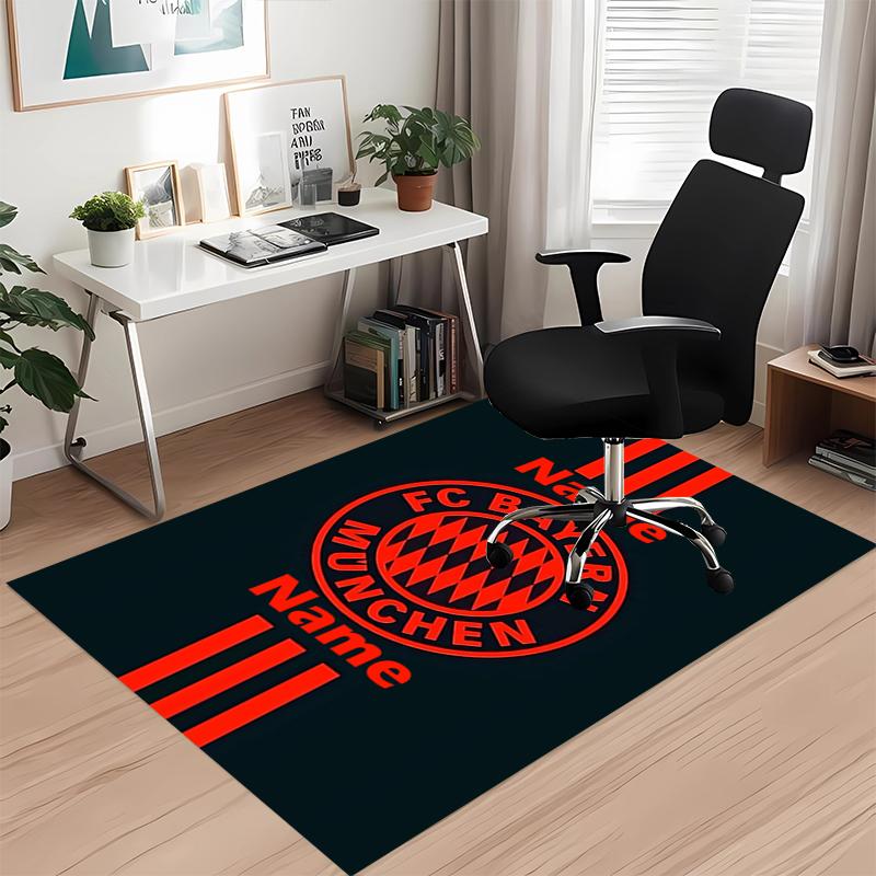 Custom Name FC Bayern München Printed Carpet, for Office Chair Living Room Bedroom Kitchen Room Decor Gifts.