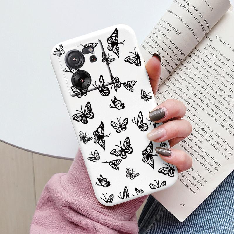 For Xiaomi 13T Pro Case TPU Soft Silicone Coque Flower Pattern Cartoon Painted Phone Cover For Xiaomi 13T Back Protection Capa