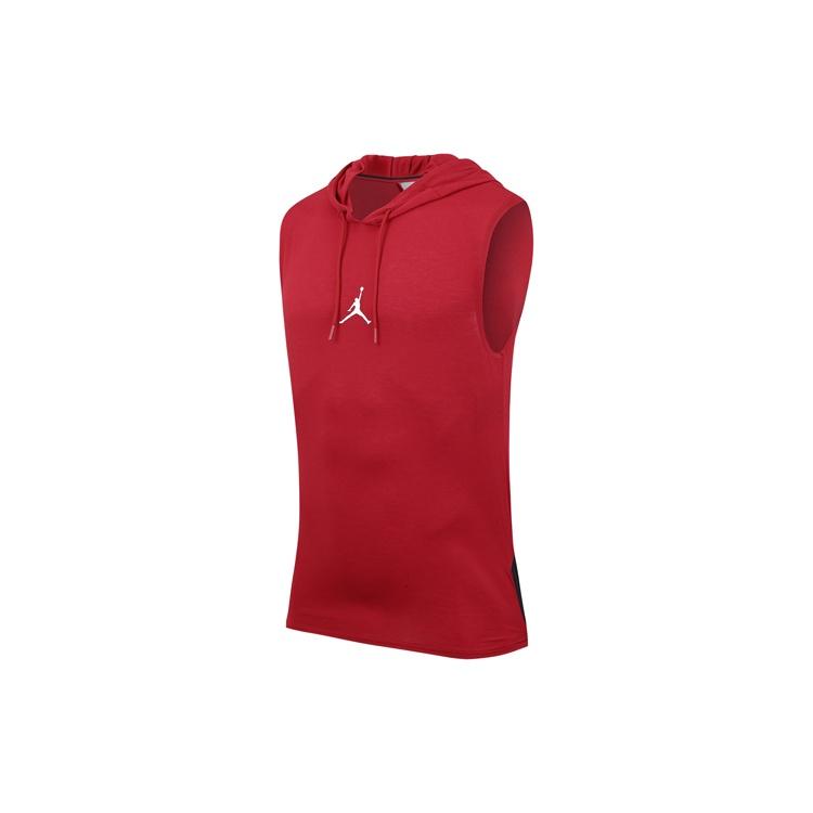 Men s Air Jordan Air Dri-Fit Back Alphabet Printing Hooded Gym Red Vest CW0373-687 XS