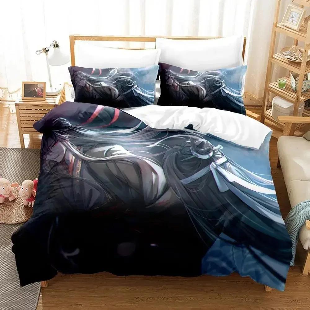 Nytt Mo Dao Zu Shi The Grandmaster of Demonic Cultivation Sängkläder Anime Tre-delat set Vuxen Barn Sovrum Påslakan Set