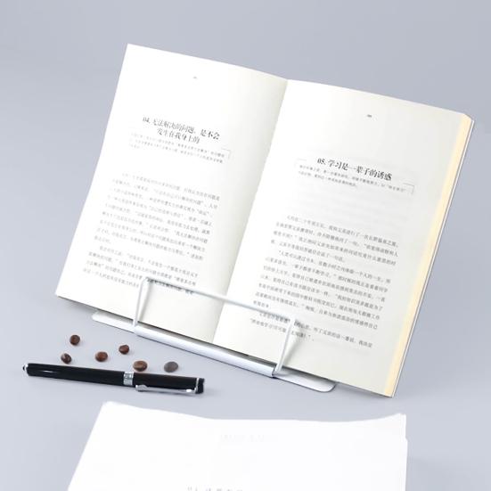 Yousheng Metal Book Stand Desk Hands Free Reading Rest Book Stand Adjustable Cookbook Documents Holder for Recipes Music Book