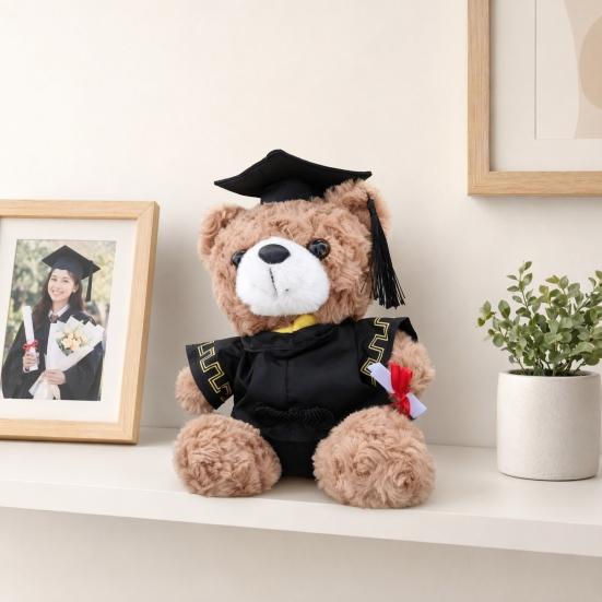 Personalized Graduation Bear Doll 2026 for Her, Soft Plush Teddy with Embroidered Gown, Class of 2026 Graduation Gifts for College High School