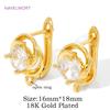 18K Gold Plated Inlaid Zircon Earwires Earring Hooks,Flower Earring Fixtures,Fasteners For Earrings,Earring Making Accessories