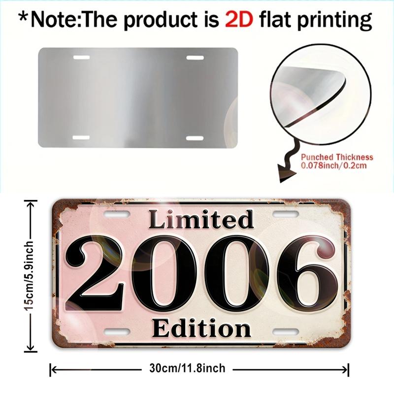 2D Flat, Vintage Metal Decorative Sign | Limited 2006 Edition Birth Year Wall Decor, Perfect for Garage, Bar, Living Room
