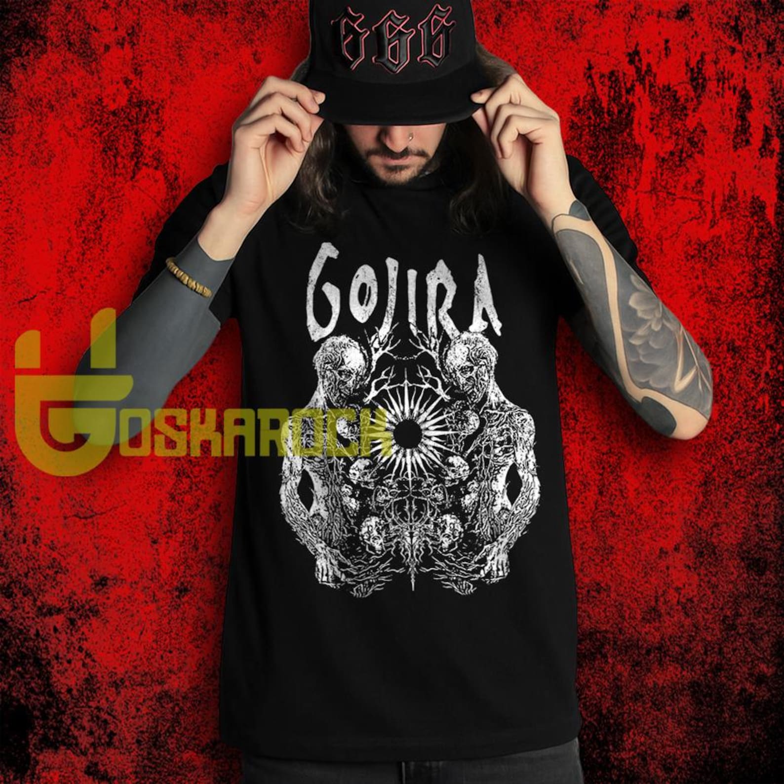 Gojira Skull T shirt, 90s Retro Heavy Metal Band Shirt, Music Unisex T shirt M