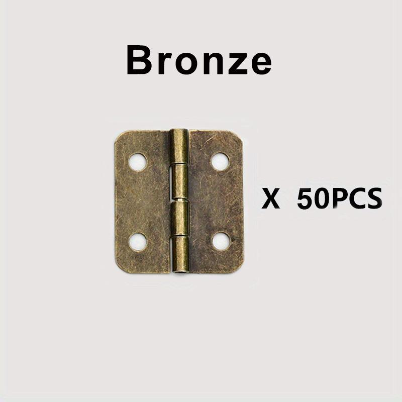 50pcs Mini Hinge Retro Decoration Hinges with Screw For Crafts Wooden Box Jewelry Chest Cabinet
