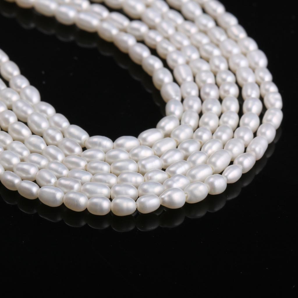 1String, Natural Freshwater Rice Shape Pearl, 2-2.5mm White Loose Spacer Pearl Beads for Jewelry Making DIY Holiday Gift, Women's Crafts, 36cm