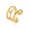 European Dark Style Adjustable Stainless Steel Open Ring for Women