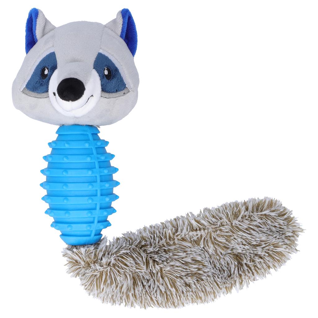 Pet Chew Toys Teeth Cleaning Biting Interactive Training Stuffed Plush Animal Doll for DogBlue Raccoon