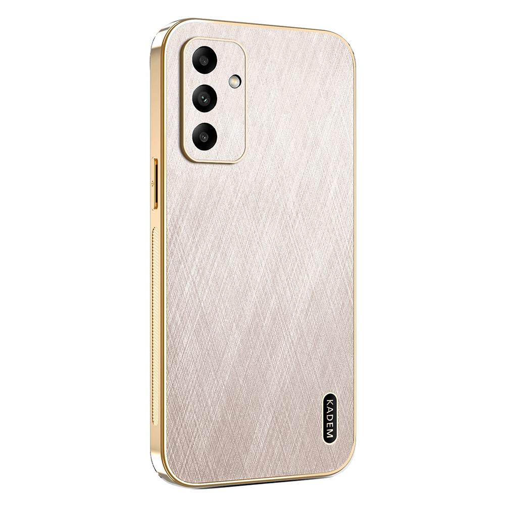 

KADEM For Samsung Galaxy A05s 4G Case Electroplating Silk Texture PU+TPU Phone Back Cover Gold