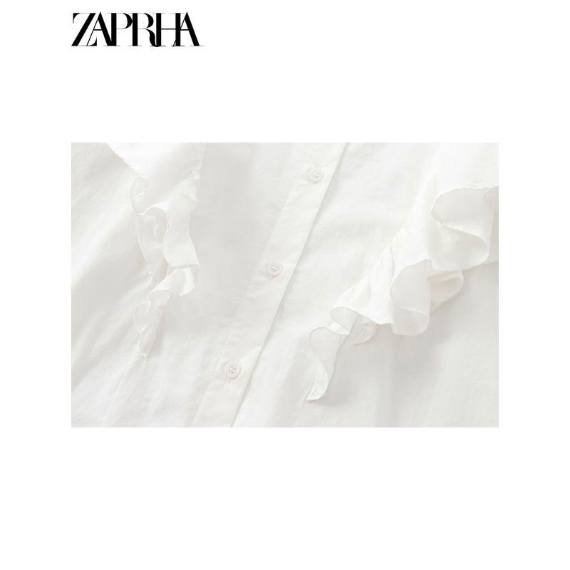 Zaprha 2025 New Arrival French Lotus Leaf Laminated Decoration Loose Feeling Loose Shirt Blouses 4786259