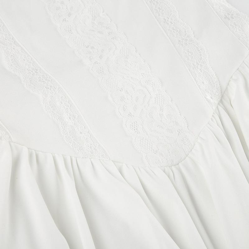 Women's Dress French Pure Desire Spice Girl Style Lace Patchwork Slip Dress Summer Ballet Girl White Waist Drop Dress