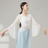 Elegant Chinese Folk Dancewear Sheer Mesh Mesh Top Breathable Classical Dance Top  Women Dancewear