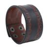 Retro Brown Wide Cowhide Bracelet Punk Style Genuine Leather Bangles Women Men Ethnic Wristband Fashion Jewelry