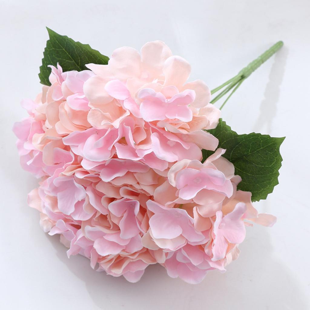 Flowers - 13 Inch Long Stem Silk Hydrangea - Artificial Flowers Realistic Hydrangea Bouquet For Wedding Party