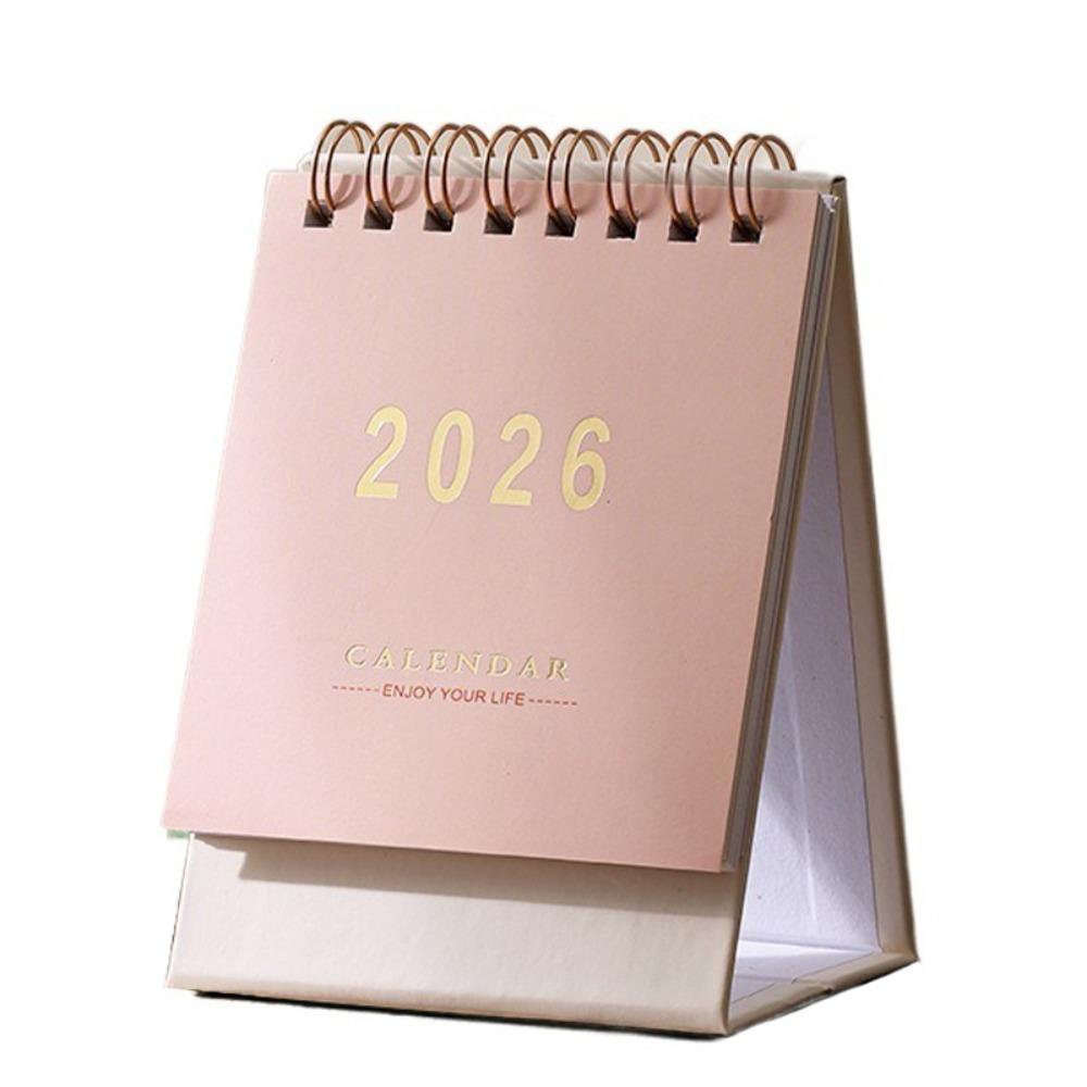Kleiner Schreibtischkalender Dickes Papier Kreativer Stil Tägliche Planungsutensilien Mini-Design Spiralbindung Faltbarer Kalender Heimgebrauch