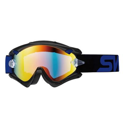 [Swans] Made in Japan Motorradbrille MX-RUSH-M BKBL Schwarz × Blaue Spiegellinse RUSH Bike Dirt Motocross Off-Road