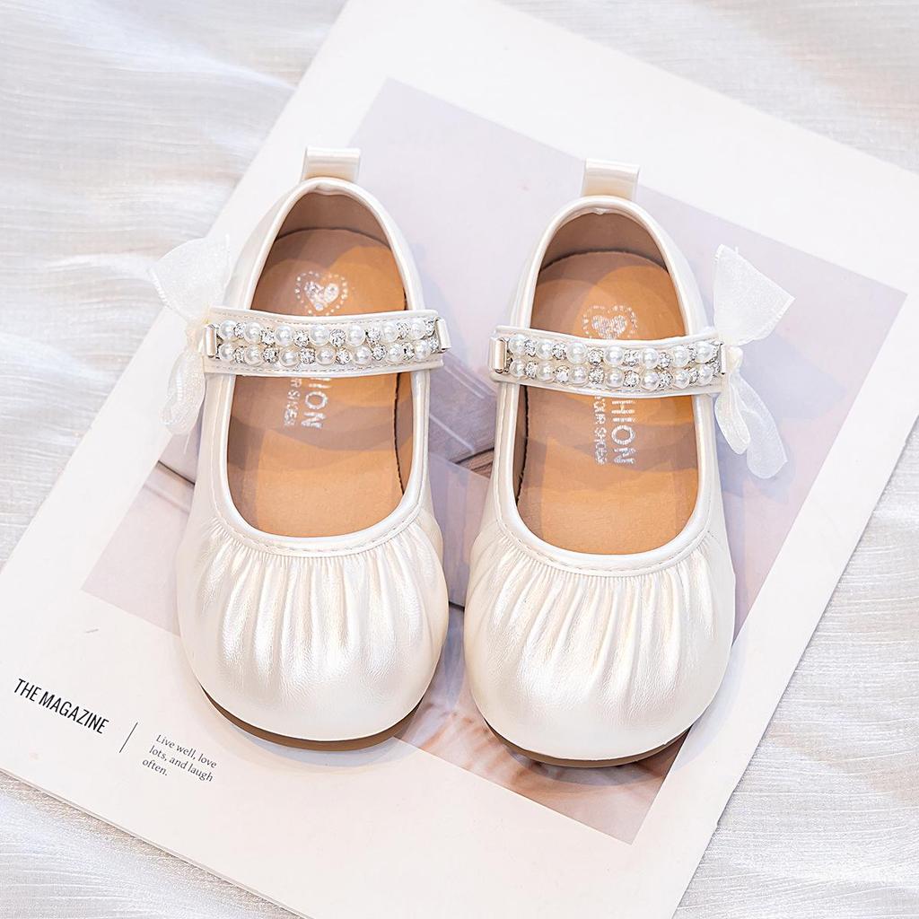 Autumn 2026 Girls' Korean Style Princess Flats - Versatile, Soft Sole Leather Shoes