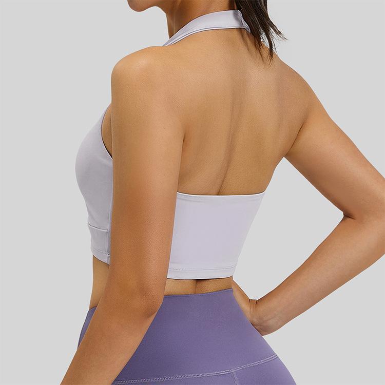 New neck back sports double-sided brocade high elastic breathable removable chest pad yoga vest bra